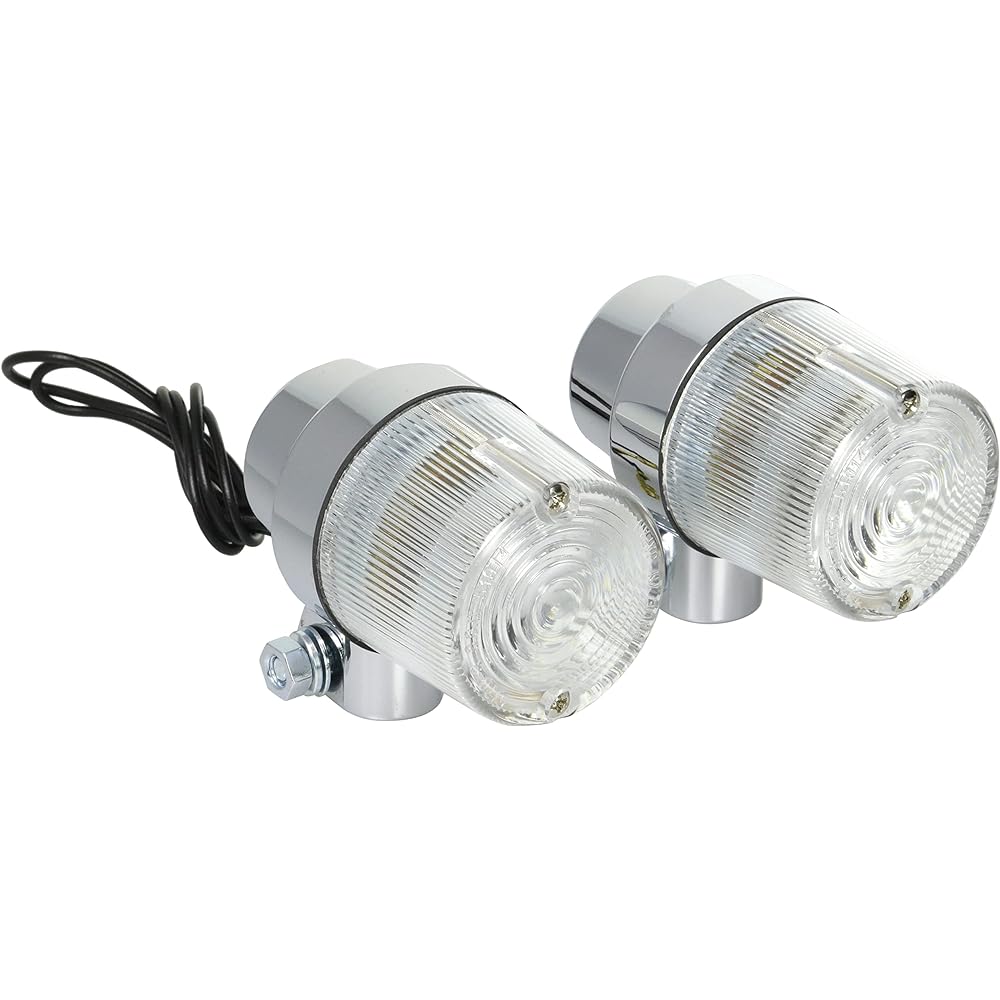 PMC 219-5013 Motorcycle Turn Signal European Type 50φ Turn Signal Clear/Plated Set of 2