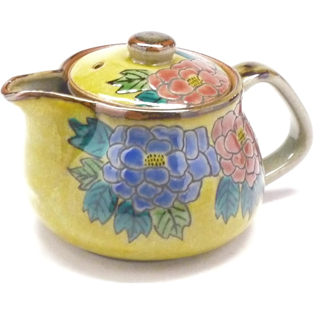 Kutani ware [teapot/teapot] large dark painted peony [back picture]