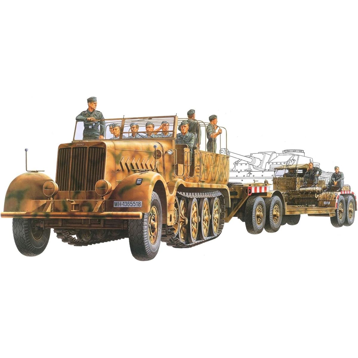 Tamiya 1/35 Military Miniature Series No.246 German Army 18 Ton Heavy Half Track Truck Tank Carrier Plastic Model 35246