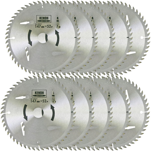 KENOH Woodworking Tip Saw, Both Sides Polished, 10 Pieces, 147mm, 147x52P