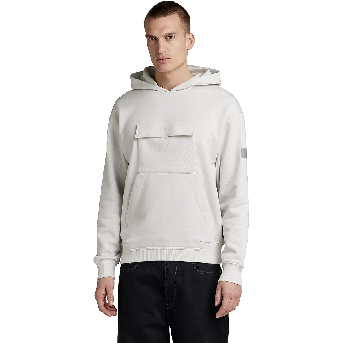 [G-Star Low] Hoodie Hoodie Sweatshirt Men's Loose Fit DOUBLE POCKET LOOSE HOODED SWEATER