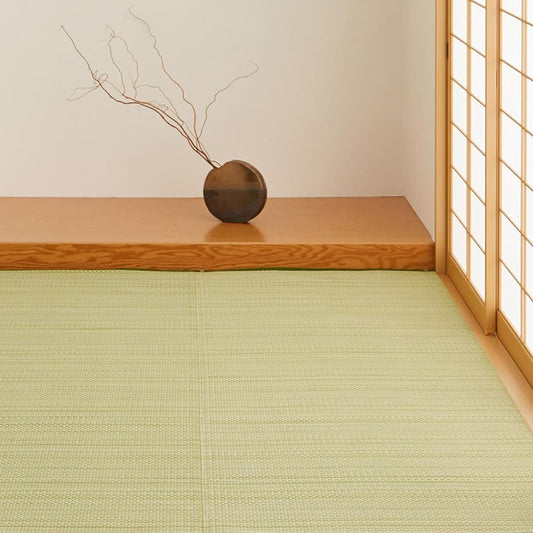 Hagiwara Washable Rush Style Carpet Green Edoma 6 Tatami Approx. 261 x 352 cm "Ryan" Japanese Modern Made in Japan