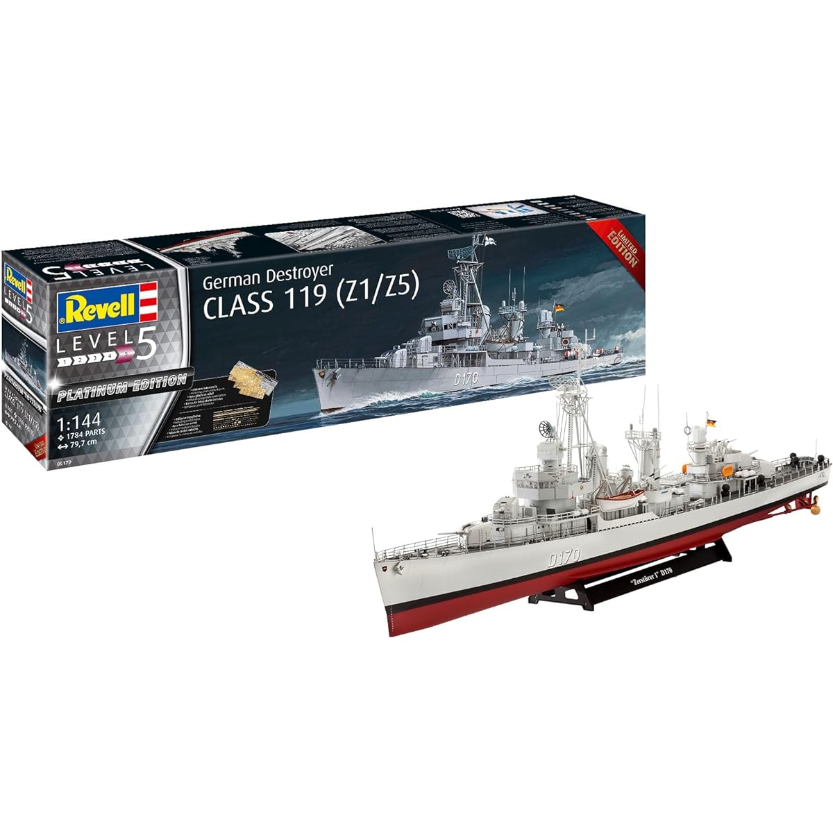 German Revell (Revell) 1/144 German Destroyer Class 119 (Z1/Z5) Plastic Model 05179 Molding Color