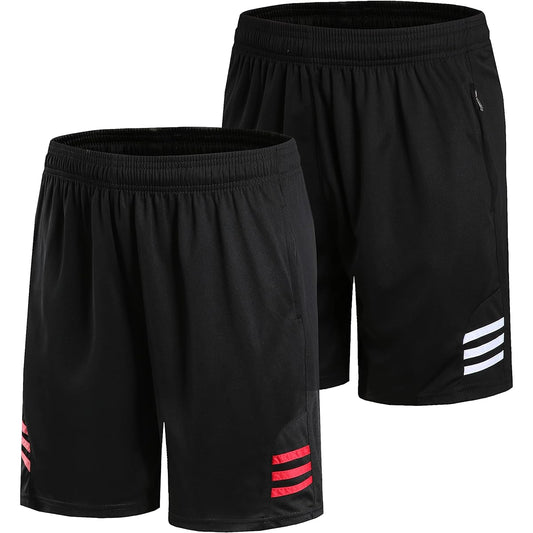 Set of 2 Shorts Men's Breathable Sports Shorts, Quick Dry, Dry, Adjustable, Fitness Pants, Running Pants, Basketball, Jogging