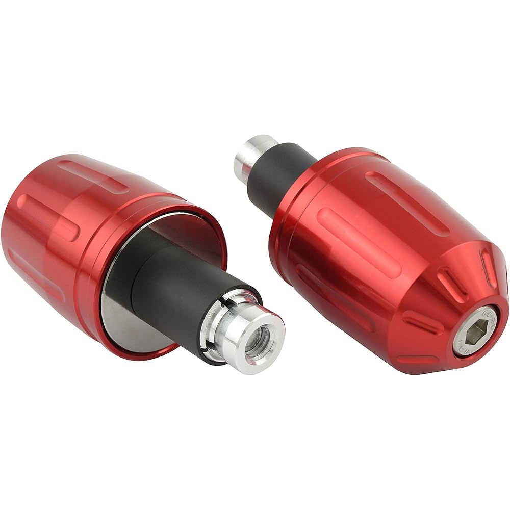 POSH Motorcycle Supplies Handlebar End Ultra Heavy Weight Bar End Type 2 Universal Type Compatible with Inner Diameter 14-19mm Red 033279-02-10