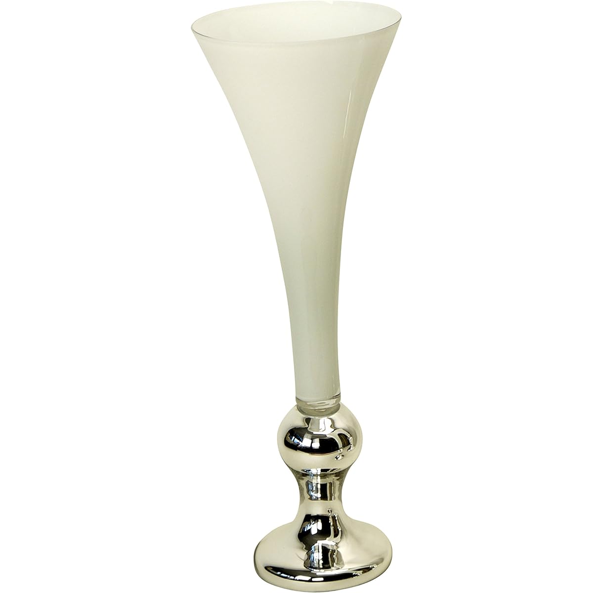 SELON Euro Glass D White x Silver Vase