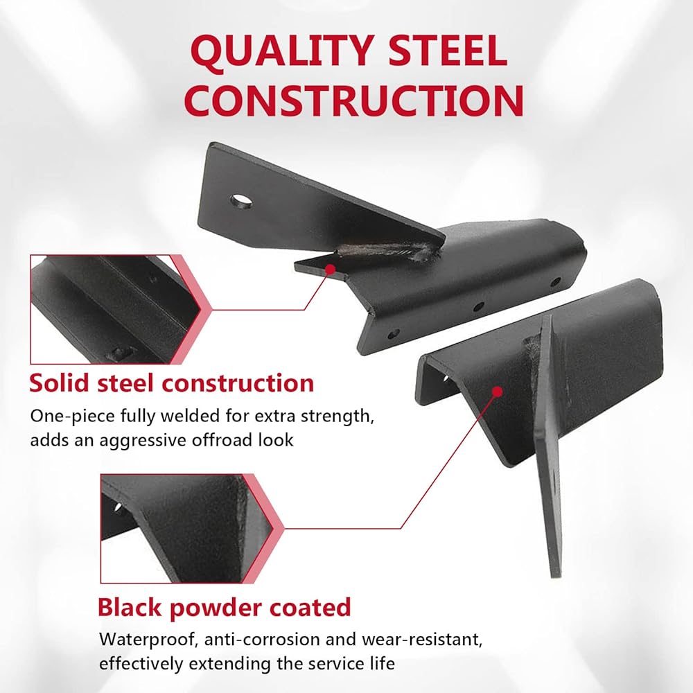 ALAVENTE Wind Glacker Light Bracket Pillar Lower Front Girous Mount Bracket JEEP CHEROKEE XJ 4WD/2WD 1984-2001, COMANCHE MJ 4WD/2WD 1986-1992 (Pair, Black)