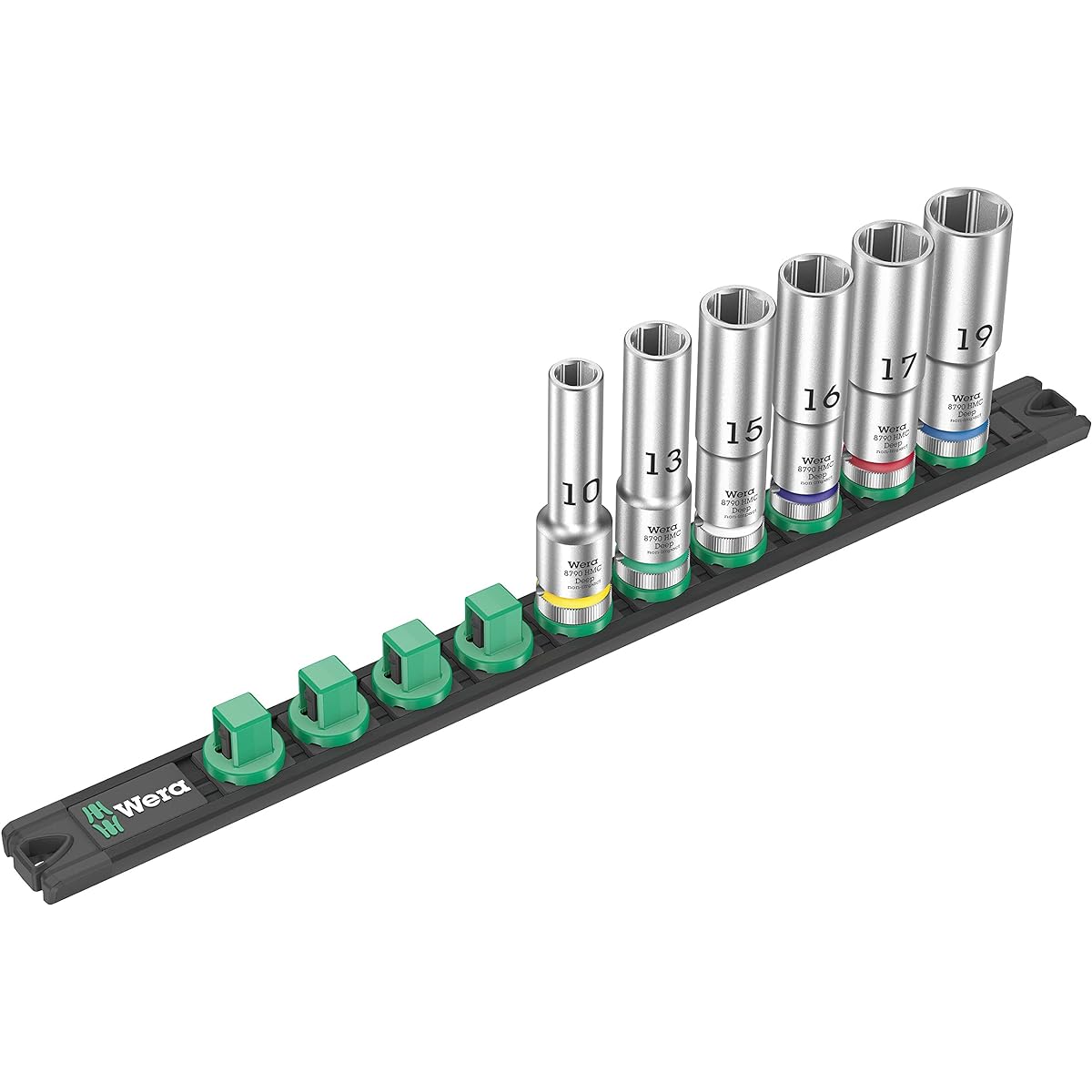 Wera 05005470001 | Socket Rail C Deep 1 Black Magnetic Drive 13mm 6 Pieces [Regular Japanese Import Product]