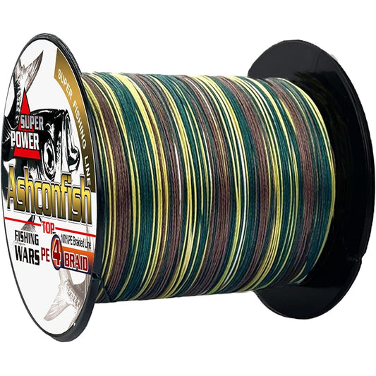 Ashconfish PE line camouflage green fishing type 4 strands 8 strands 100M 200M 1000M fishing line camouflage blue long throw high strength PE line X4 X8 high sensitivity high specific gravity fishing gear domestic raw materials