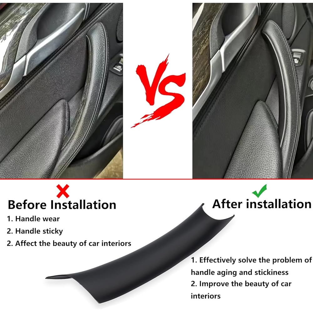 GEATAAT Door Pro Handle Cover BMW X5 Series F15/F85 2014-2018 BMW X6 Series F16/F86 2015-2018 (3) (Black)