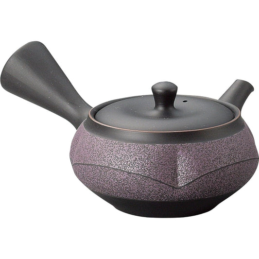 Tokoname ware Uko black mud Mocco purple medium band teapot 230ml F833