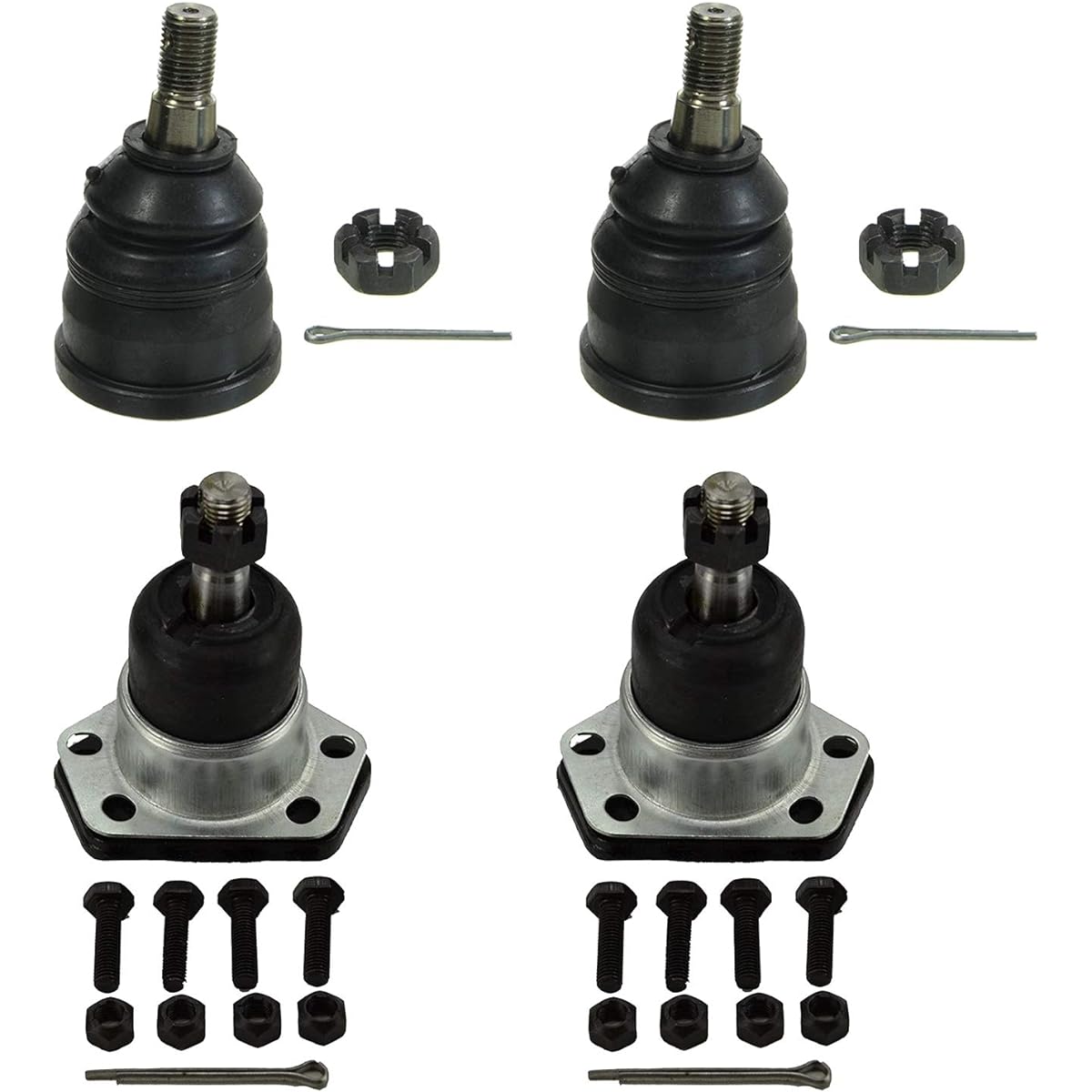 Detroit Axle -Front 4 Peace Ball Joint Chevrolet Malibb Blazer Impala S10 Monte Carlo LLV El CAMINO GMC Jimmy Buick Lesabrew Electra Regal Cadillac Fleetwood 4 Upper & Rewar Ball Joint Replacement Replacement