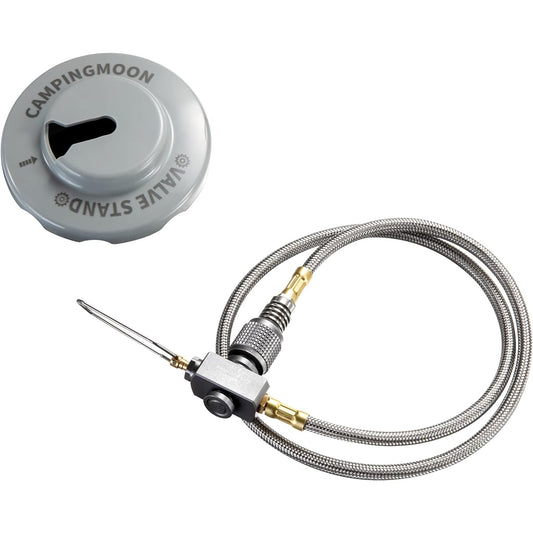 CAMPING MOON Multi-gas hose line with valve, screw-in type, OD can specification, with liquid drain stand Z21-70