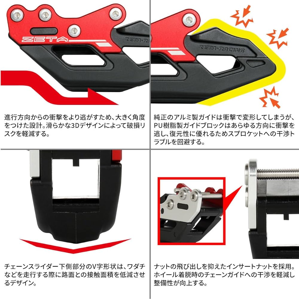 ZETA Chain Guide Red CRF250L/M (12-19) CRF250RALLY (18-19)