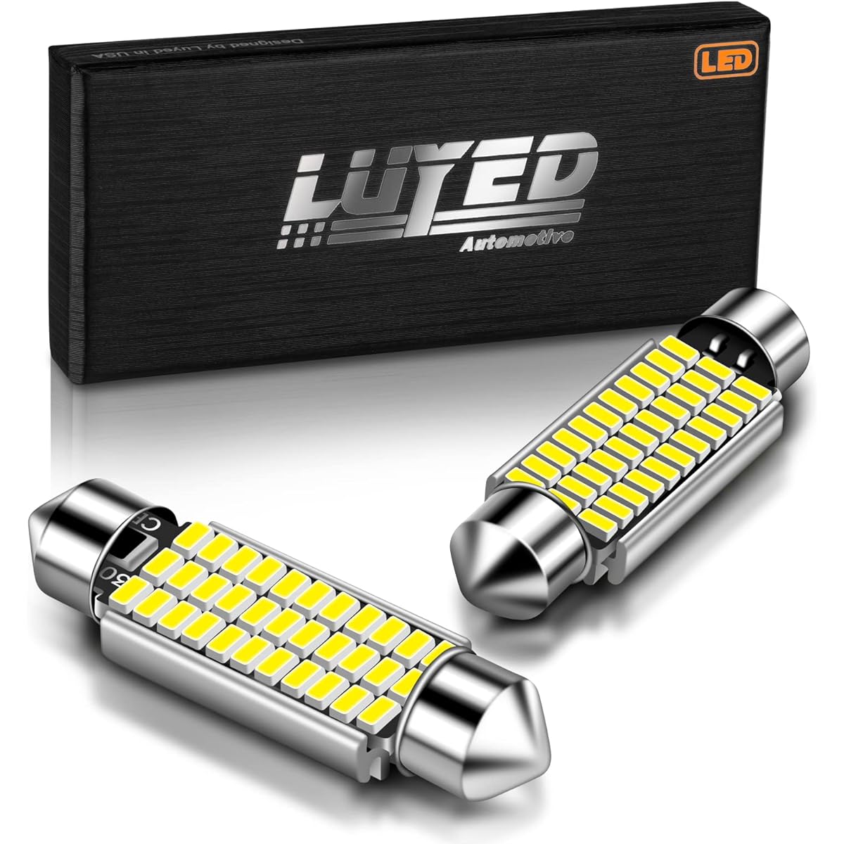 LUYED 2 X 330 Lumen Ultra High Lightness 3014 33-EX Chips Set Error Free 569 569 578 212-2 212-2 LED Light bulb Dome Light Xenon White