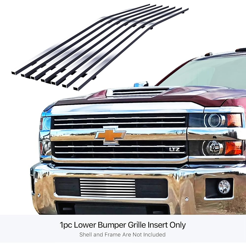 APS Stainless steel chromial chrome bolet chrome siboret silver 2500 HD 3500 HD 2015-2019 Lower bumper N19-A91366C