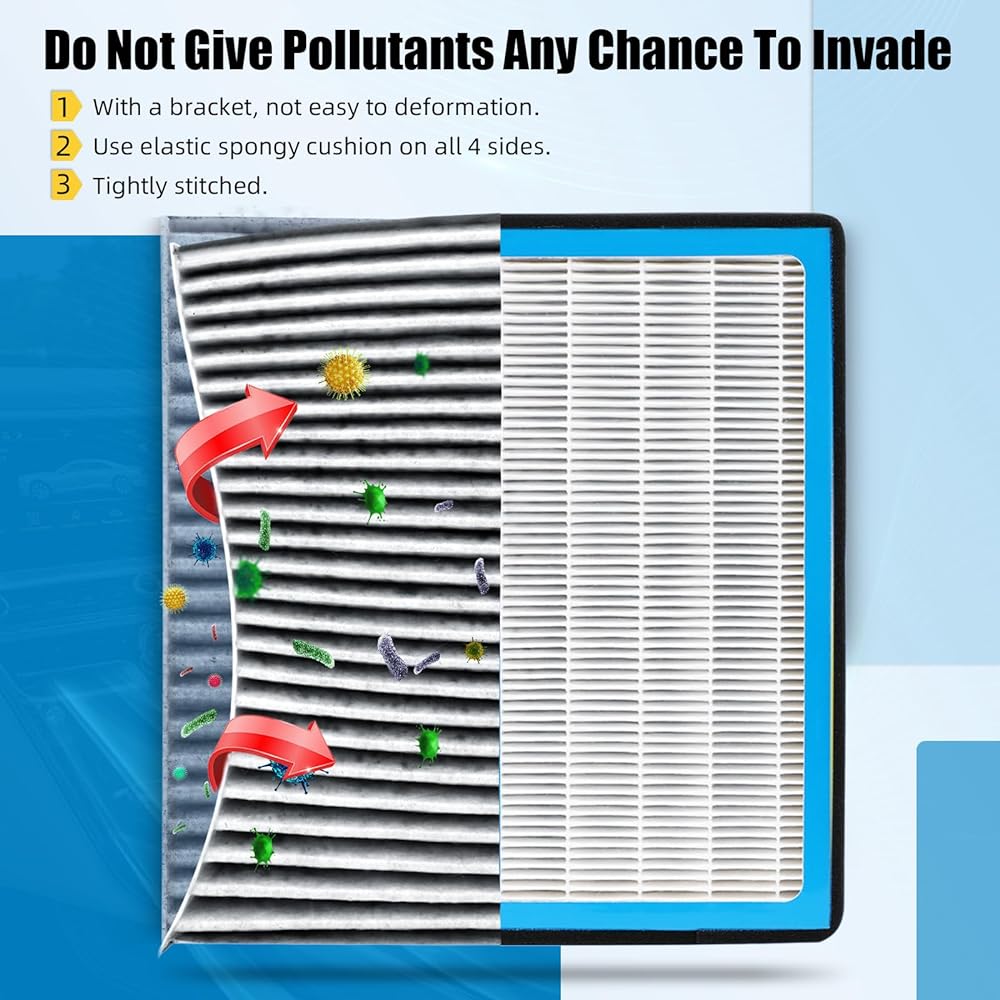 HEPA cabin air filter replacement CF10374 DODGE DART/PONTIAC VIBE; TOYOTA TACOMA 2003 2005 2005 2005 2006 2009 2010 2015 2015 2016 2016 2017 2017 2019 2019 2020 2021 2021