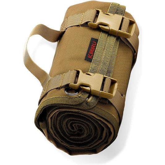 KIRIRU Solo Specification [Double-sided Strong Water Repellent Tactical Leisure Sheet] Solo Camping Climbing Military Survival Game Shooting Mat Single Use 200 Green Black Coyote