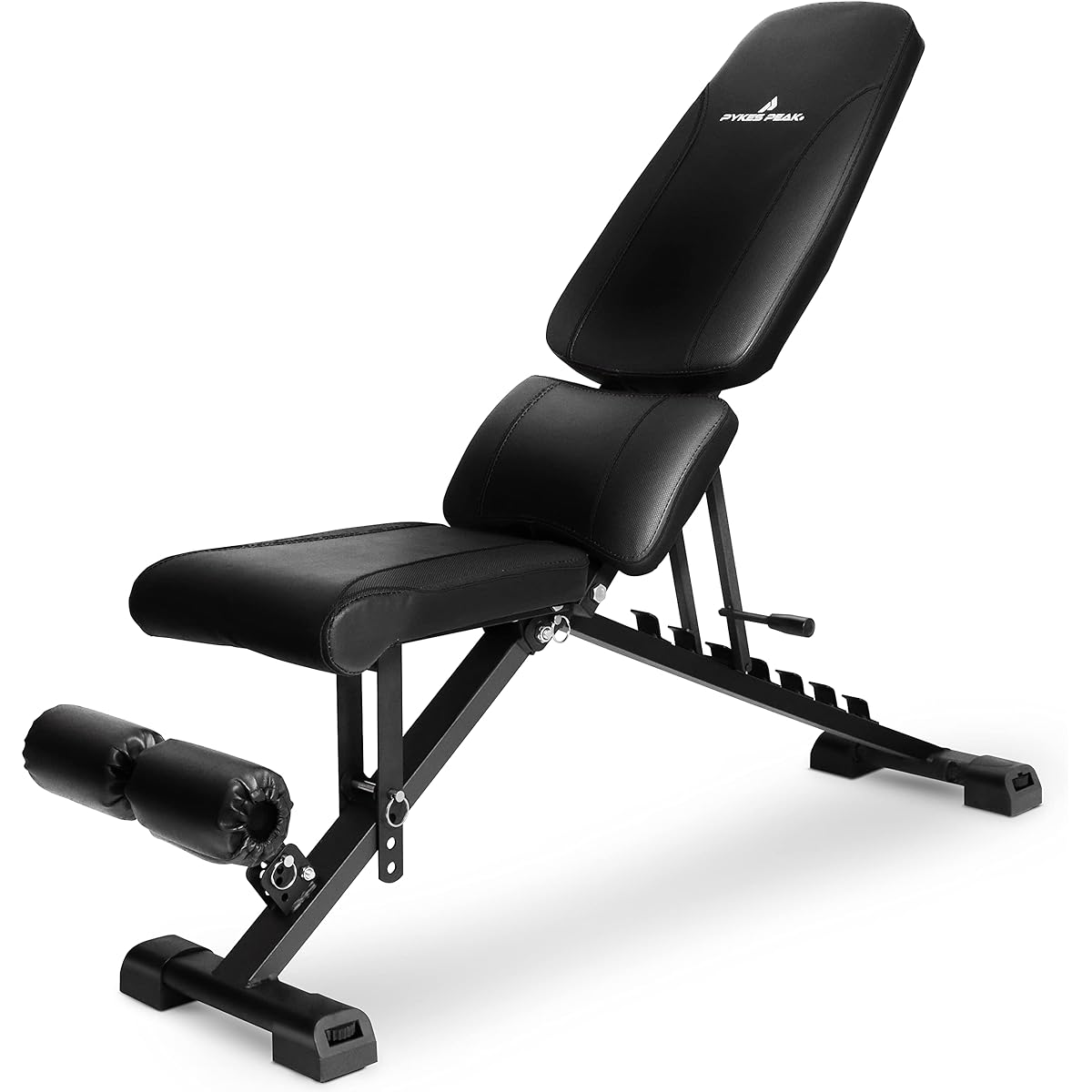 PYKES PEAK Training Bench, Foldable, Compact, Angle Adjustment, Load Capacity 330kg, Incline Bench, Decline Bench, Dumbbell Bench, Muscle Training, Chest Muscles, Abdominal Muscles, Back Muscles, Home Training, Weight Training