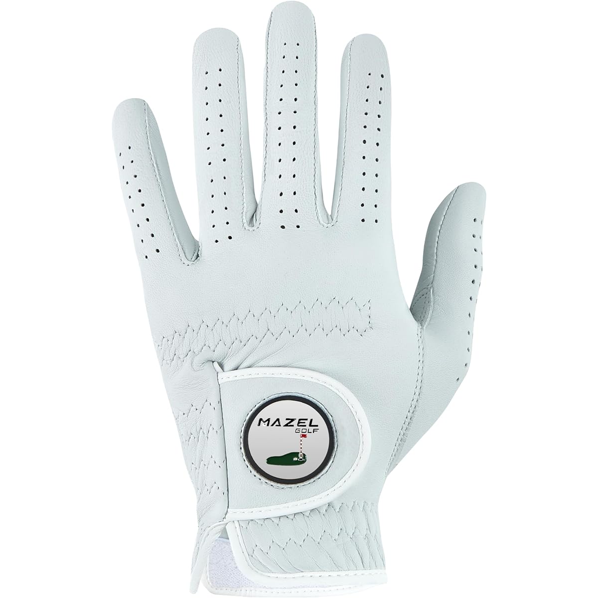 MAZEL Men's Golf Gloves, Left Hand Wear (Right-Handed), 21~28cm, Golf Marker Included