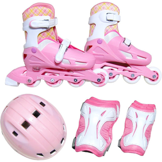 Touhou Kosan Junior Inline Skates & Helmet & Protector Combo Set KK-120 Pink S(18cm-20cm)