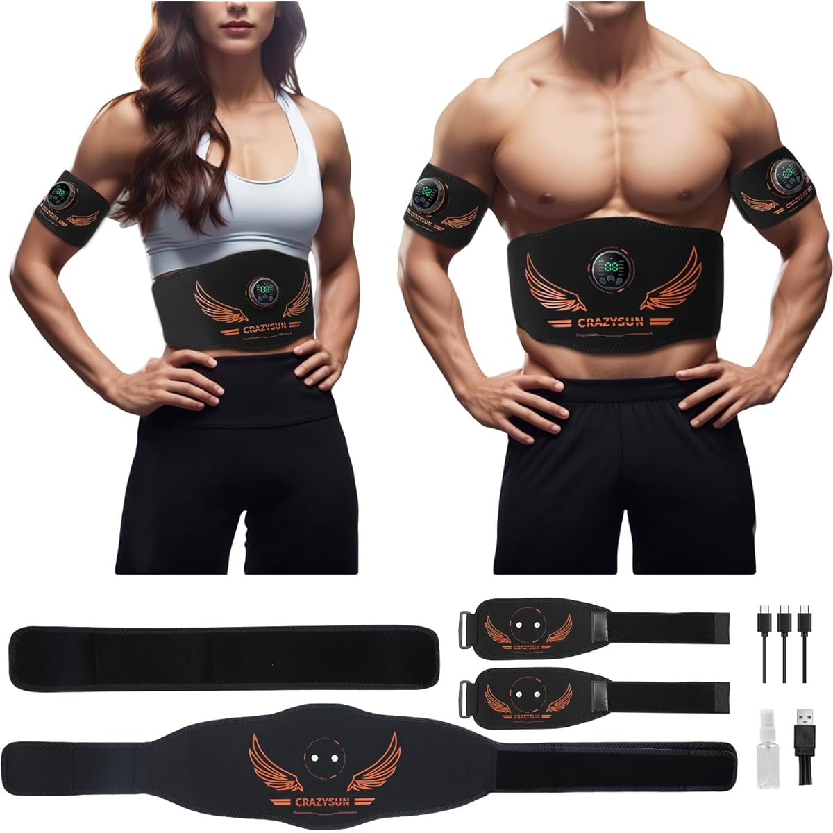 [Strongest model, EMS abdominal muscle belt, no gel sheet required] 10 types of modes, 30 levels of intensity, abdominal muscle machine, abdominal muscle training, abdominal muscle exercise, USB rechargeable