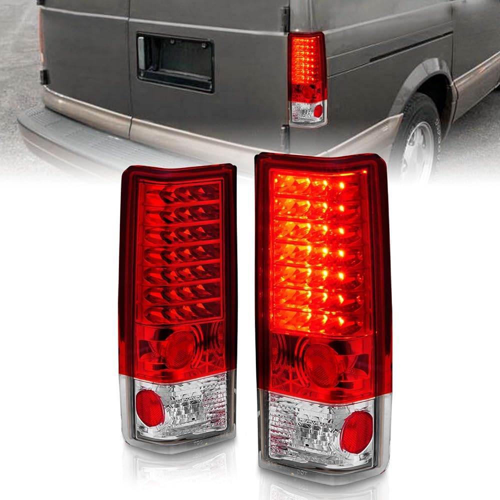 Crystal Red LED replacement tail light pair for Americilite Astro Safari VAN Pair Pair Seat side and driver's seat side