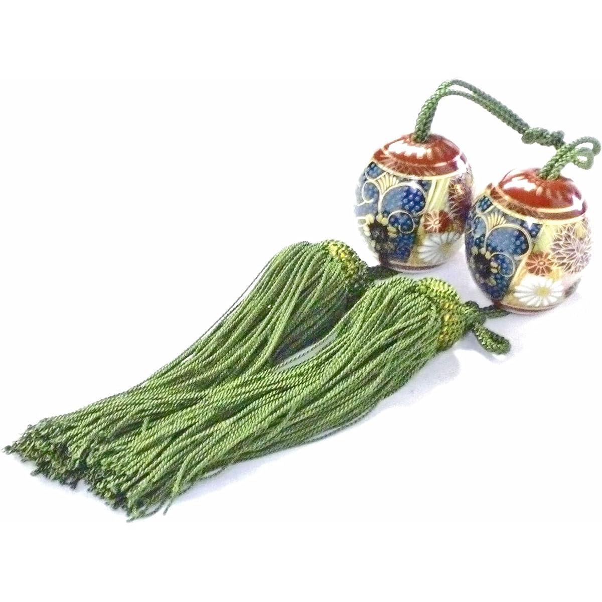 Kutani ware [Fuchin] Blue grain & gold flower filling heart