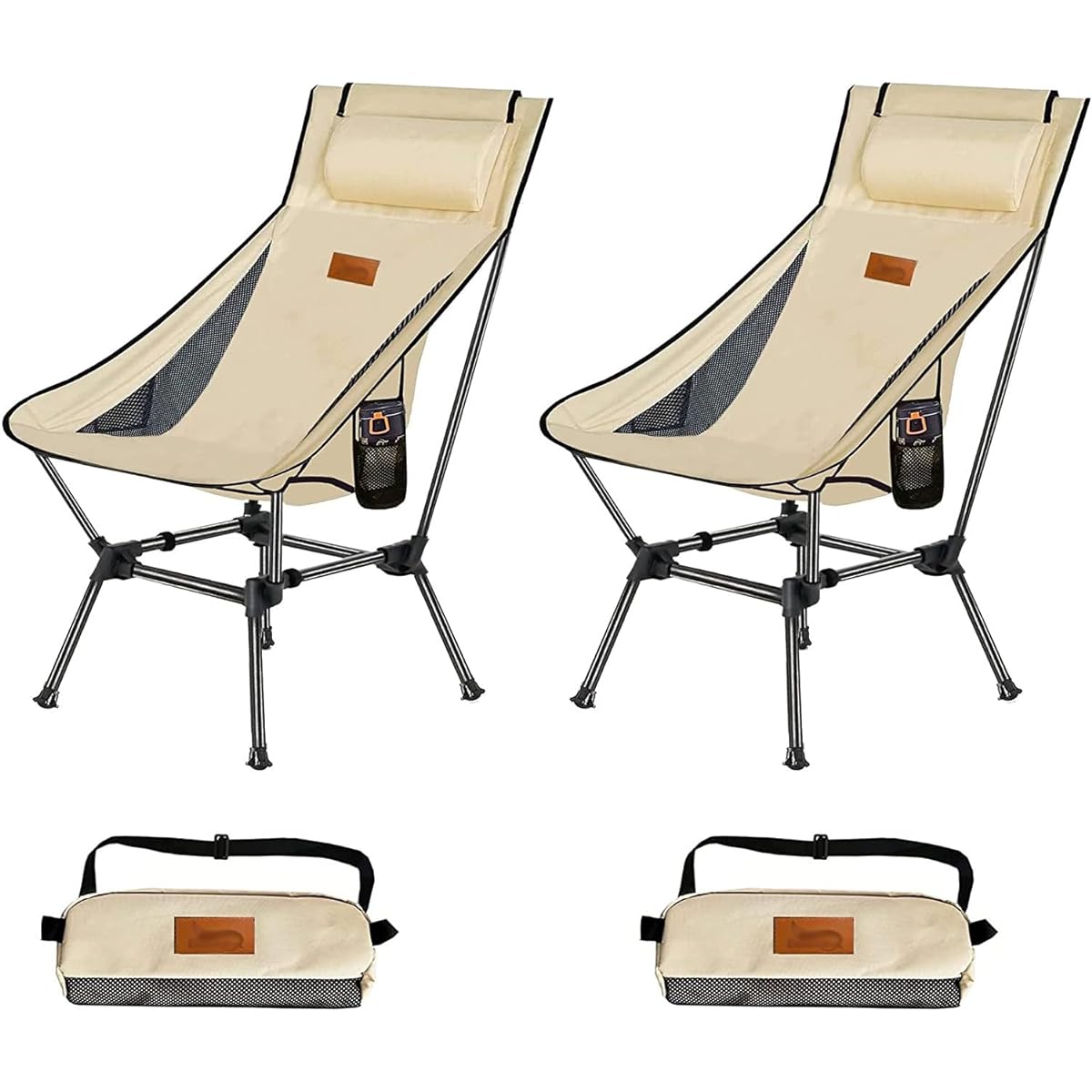 Outdoor Chair, Folding 2WAY Change Grand Low Chair, Compact Chair, [High Back] Chair, Convenient for Fishing, Climbing, Portable, Camping Chair with Pocket, Good Cost Performance GK-1