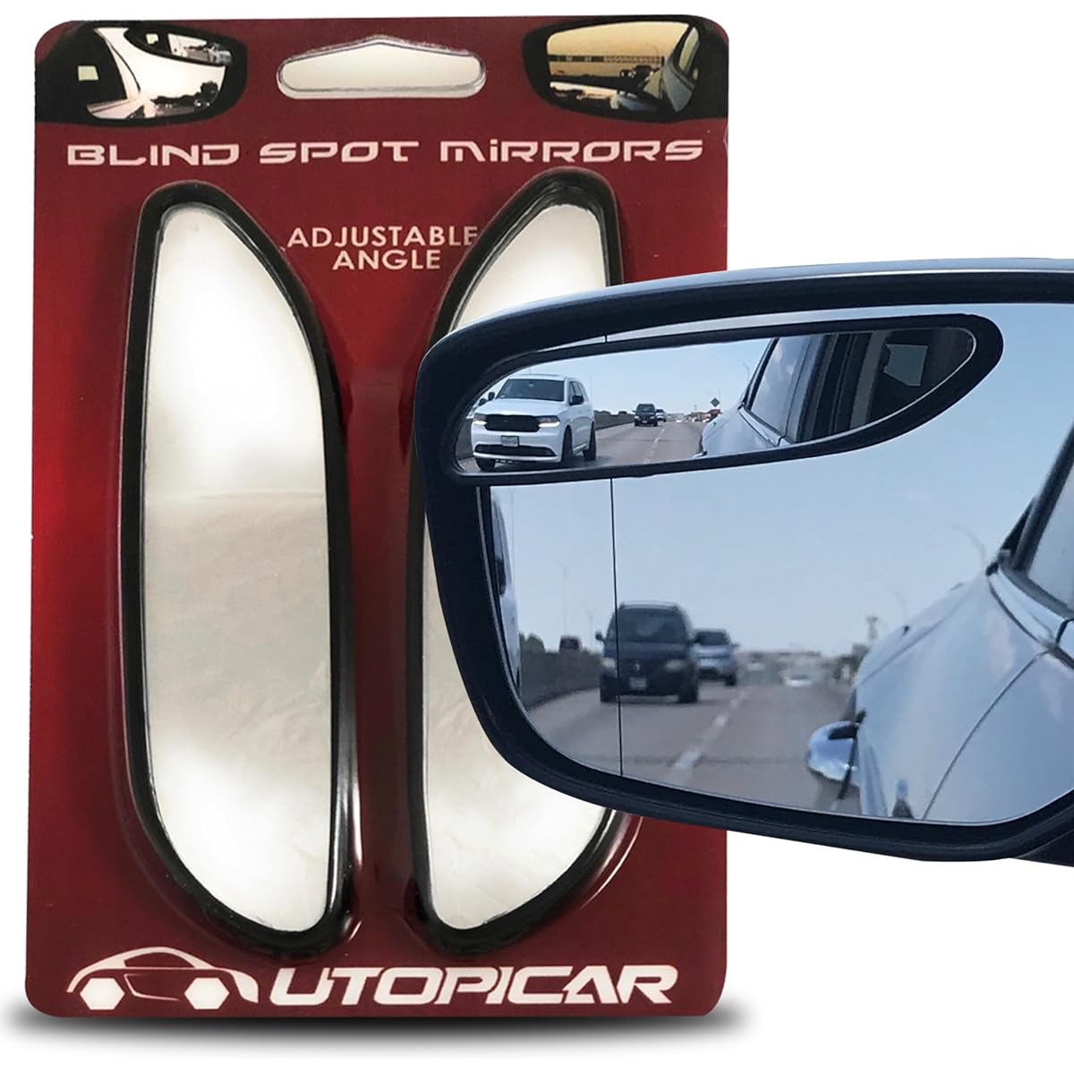 UTOPICAR Long Blind Spot Car Miller -Beautiful Convex Blind Spot Mirror Side Miller (Blind Spot) Dealer Mirror Rear View Blind Spot Miller (2 packs)