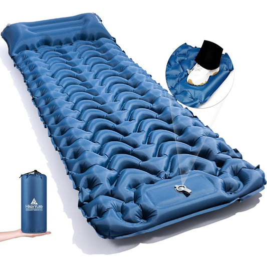 Hikenture Air Mat, Foot Operated [10cm Thickness, Inflates for 50s] Infinite Connection, Compact, Lightweight