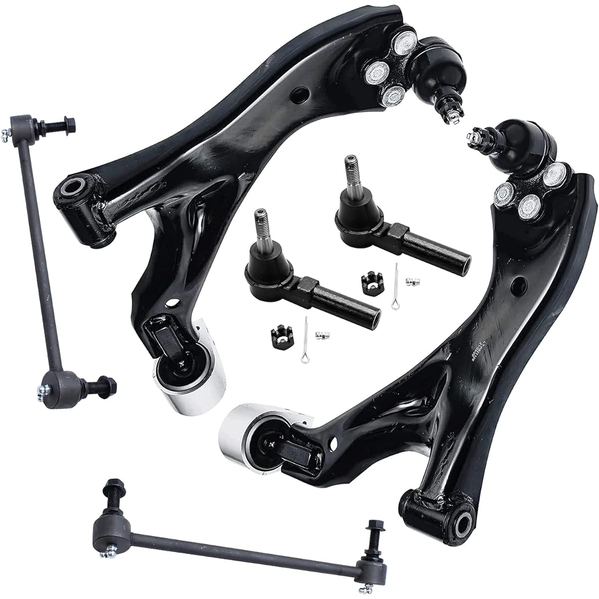 Detroit car axis - 6 points Front suspension kit kit for Equinock Strend -Lower Control Arm & Ball Joint Both (2) External Tie Rod End, 2 Front Wave Rink
