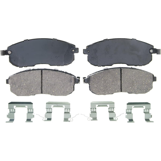 QuickStop ZD815A Ceramic Disc Pad Set Includes Pad Installation Hardware, Front