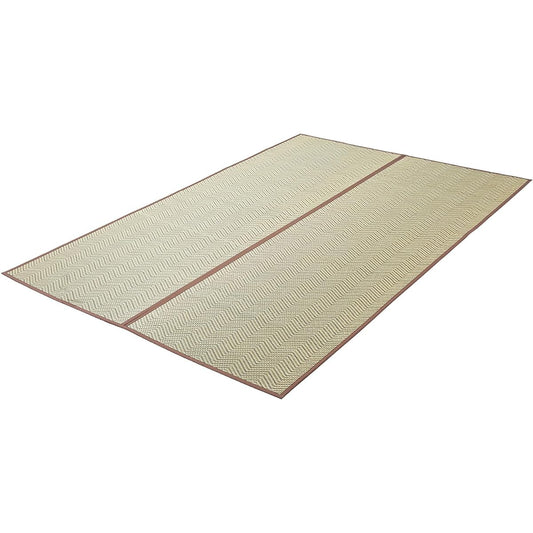 Rush overlay mat 3 tatami rug carpet flower mat Edo mat non-slip lining Japanese style modern Japanese room indoor flooring patterned weave Brown refreshing deodorizing anti-mold