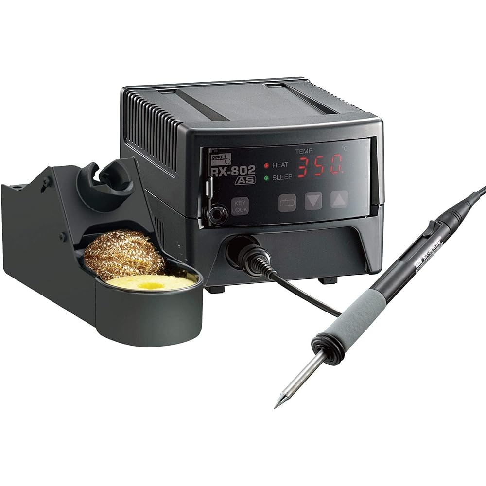 goot Station type temperature controlled soldering iron Compatible with lead-free soldering (no tip) [Lightweight and compact] [Quick temperature rise] [For electronic work, etc.] RX-802AS Made in Japan Soldering iron Soldering iron Iron stand Temperatur