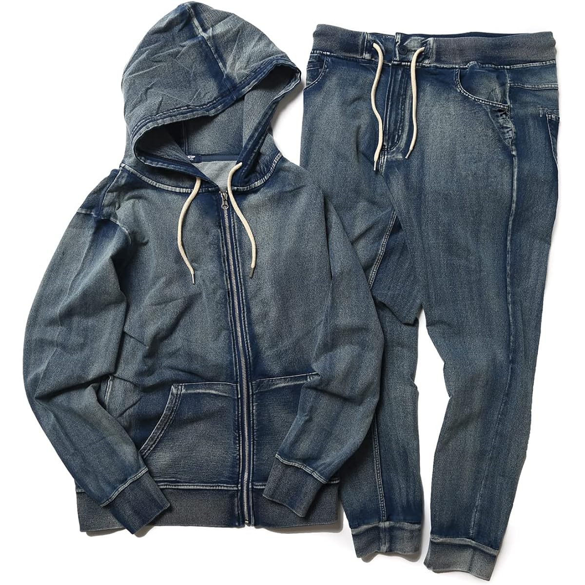 [NORUCA] Stylish sweatshirt that can be worn outside, set up, cut denim, stylish sweatshirt