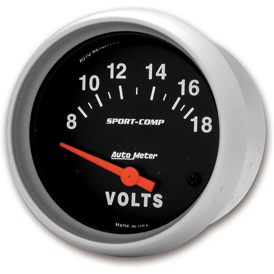 AUTO METER 3592 SPORT-COMP Electrical Voltanometer Gauge Regular 2.65 inches