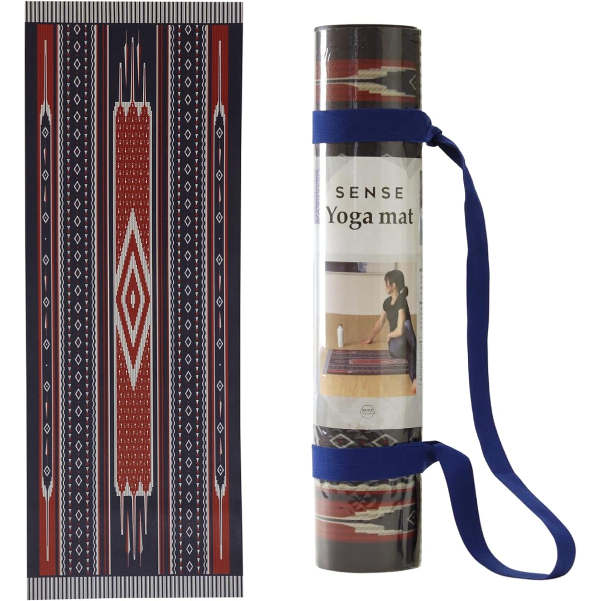 SPICE OF LIFE Leave-on yoga mat SENSE Native 61 x 173 cm 6 mm thick with strap CWLF1010