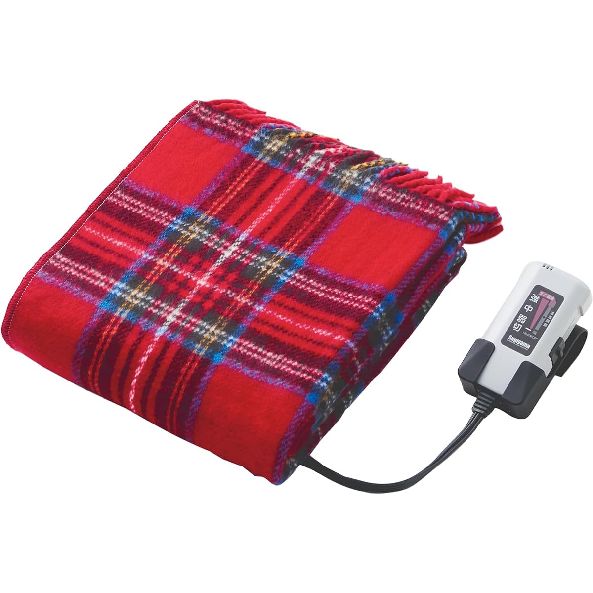 Sugiyama Comes with a timer to prevent you from forgetting to turn it off, 82 x 140 cm, made in Japan, washable electric throw SSW22H22(RD), red