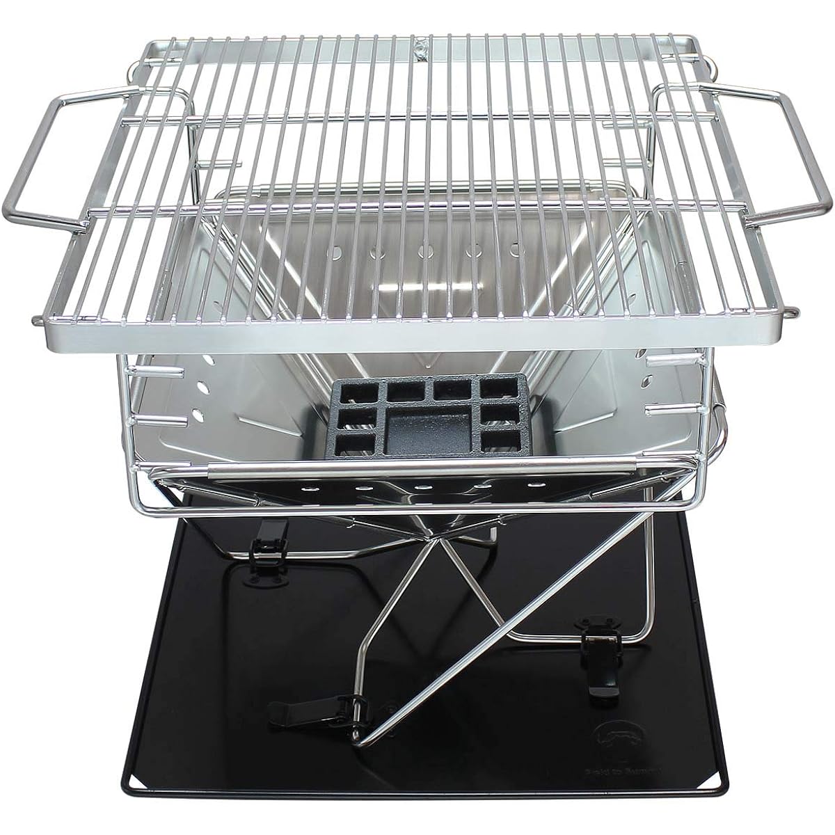 Field to Summit Bonfire M OFBBFM Bonfire Grill Portable 3 Level Height Adjustment Stainless Steel BBQ Camping Stove Folding Carry Bag Included Bonfire Compact Easy Bonfire Storage Bag Storage Case Fire Grill