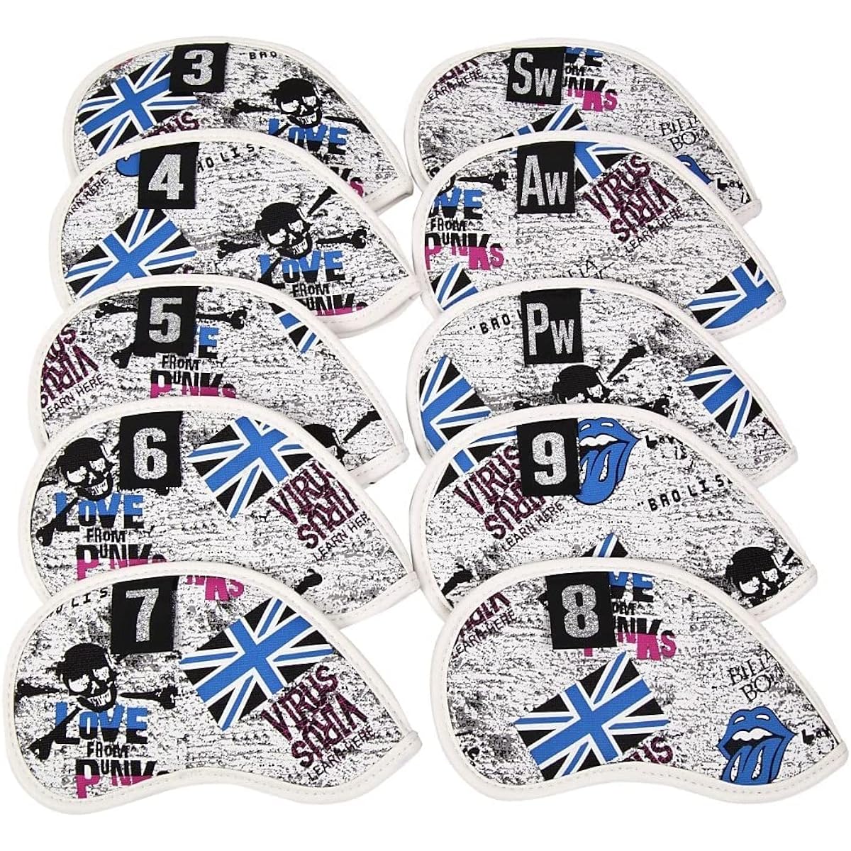 Head Cover US Flag & Skull King Series Driver/Fairway Wood/Utility/Putter DR FW UT Select Plaza