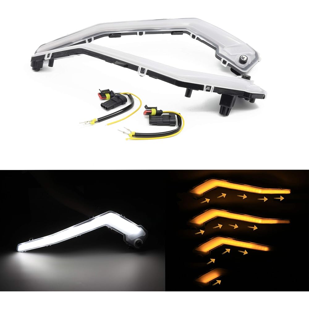 CPOWACE Front Driving Light Yellow Flowing Turn Signal Light Compatible with Can Am Maverick X3 XDS XRS 1 Pair