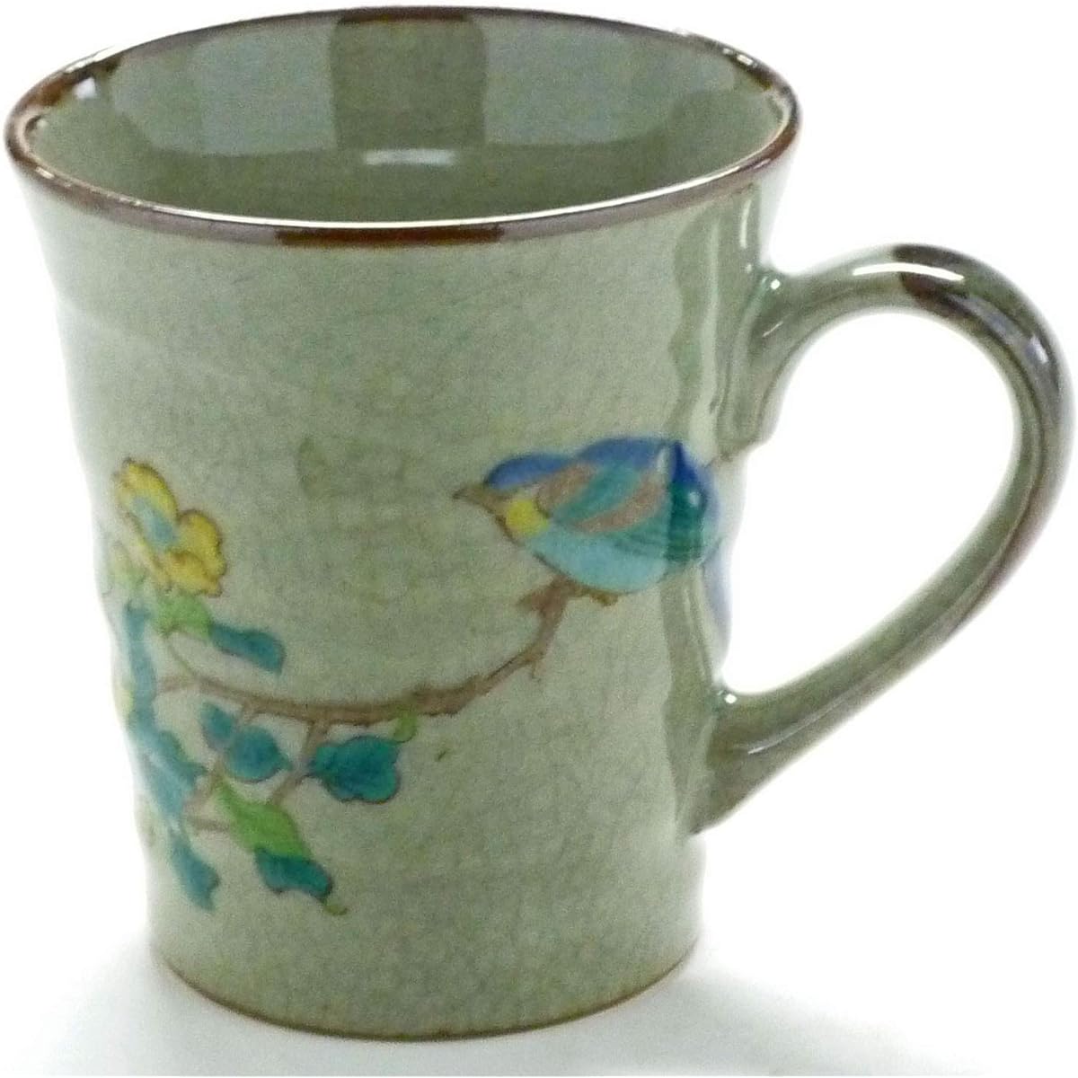Kutani ware [Mug] Golden thread plum and bird [Back picture]