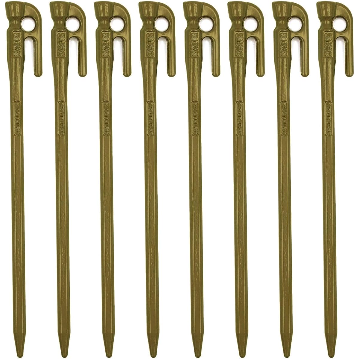 ELLISSE Forged Peg Elisse Stake 28cm Set of 8 Powder Baked Paint MADE IN JAPAN (Olive)