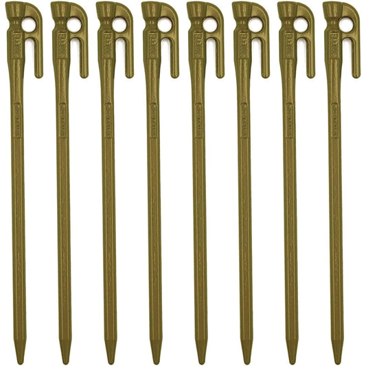ELLISSE Forged Peg Elisse Stake 28cm Set of 8 Powder Baked Paint MADE IN JAPAN (Olive)