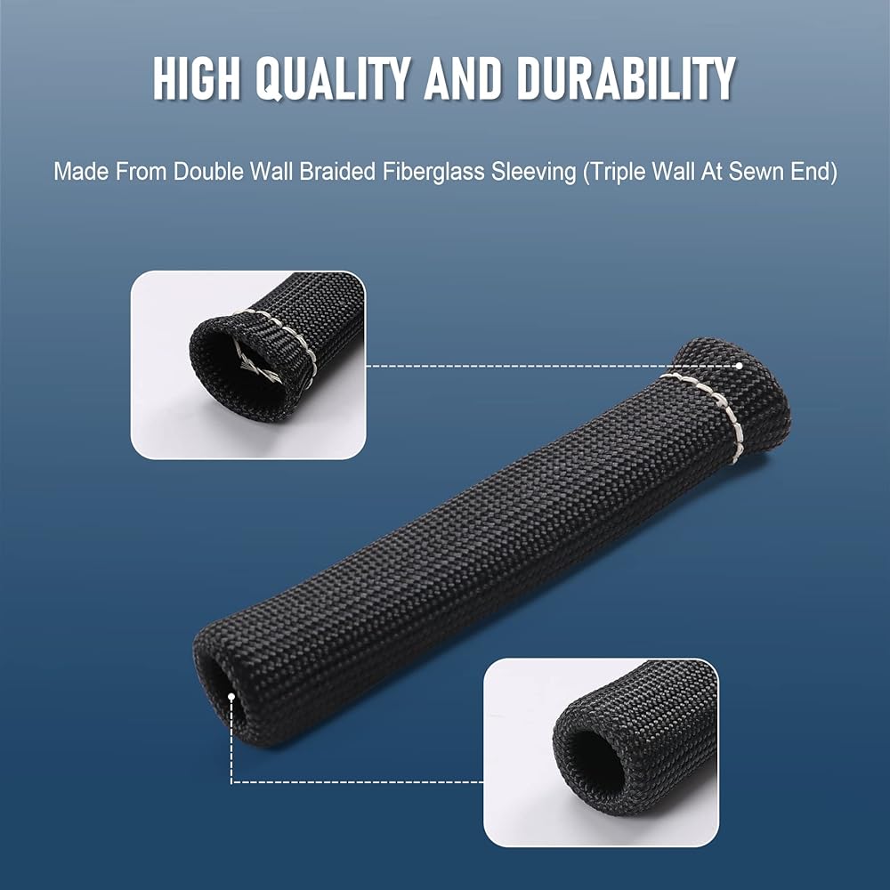 JDMSPEED 1200 degree Spark Plug Wire Boots Heat Shield Protector Sleeve SBC BBC 350 454 Black B420-SHSP-BK