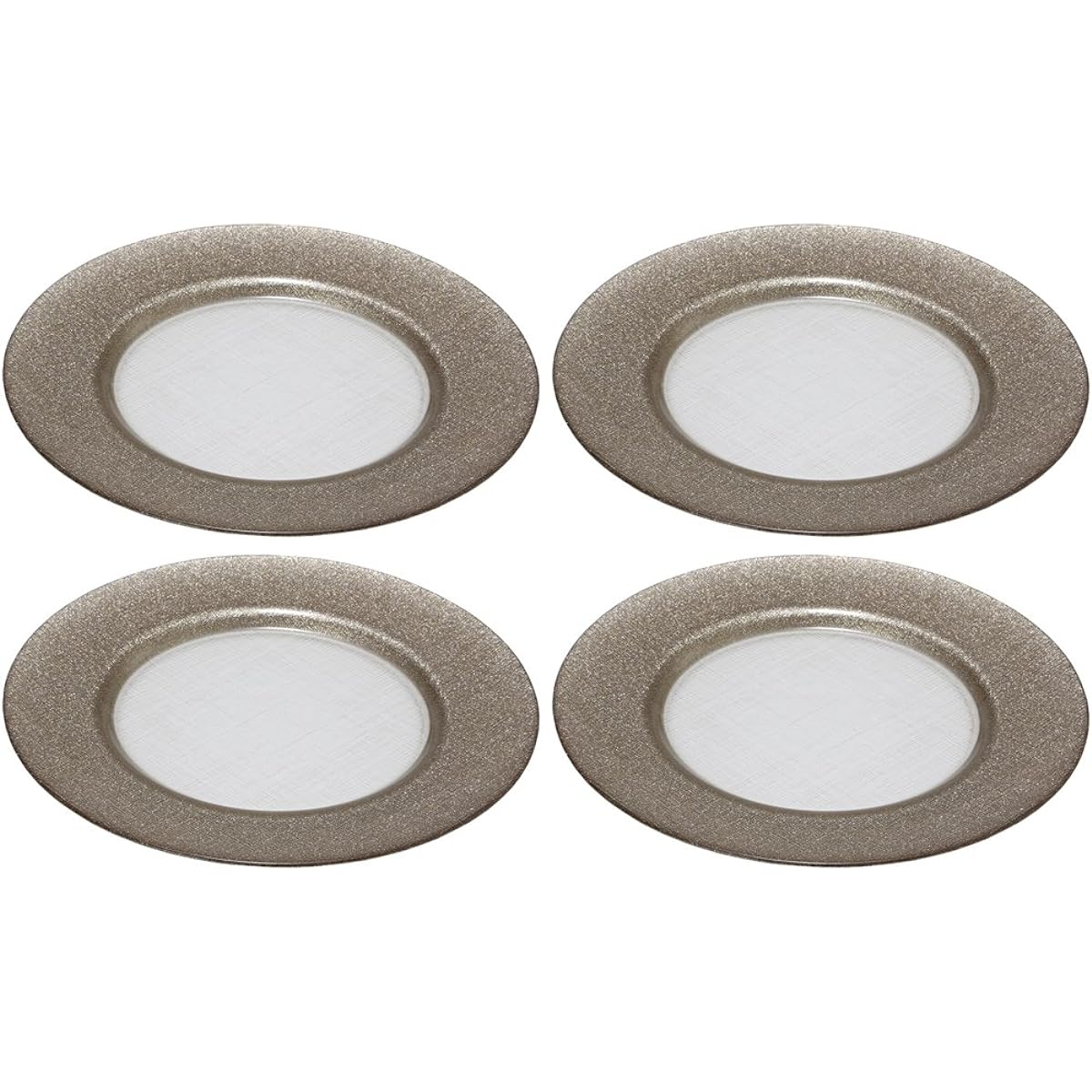 Vetro Felice Large Plate Western Tableware Charger Plate Ginger & Clear 33cm Happy Glass Glitter 323933C G006