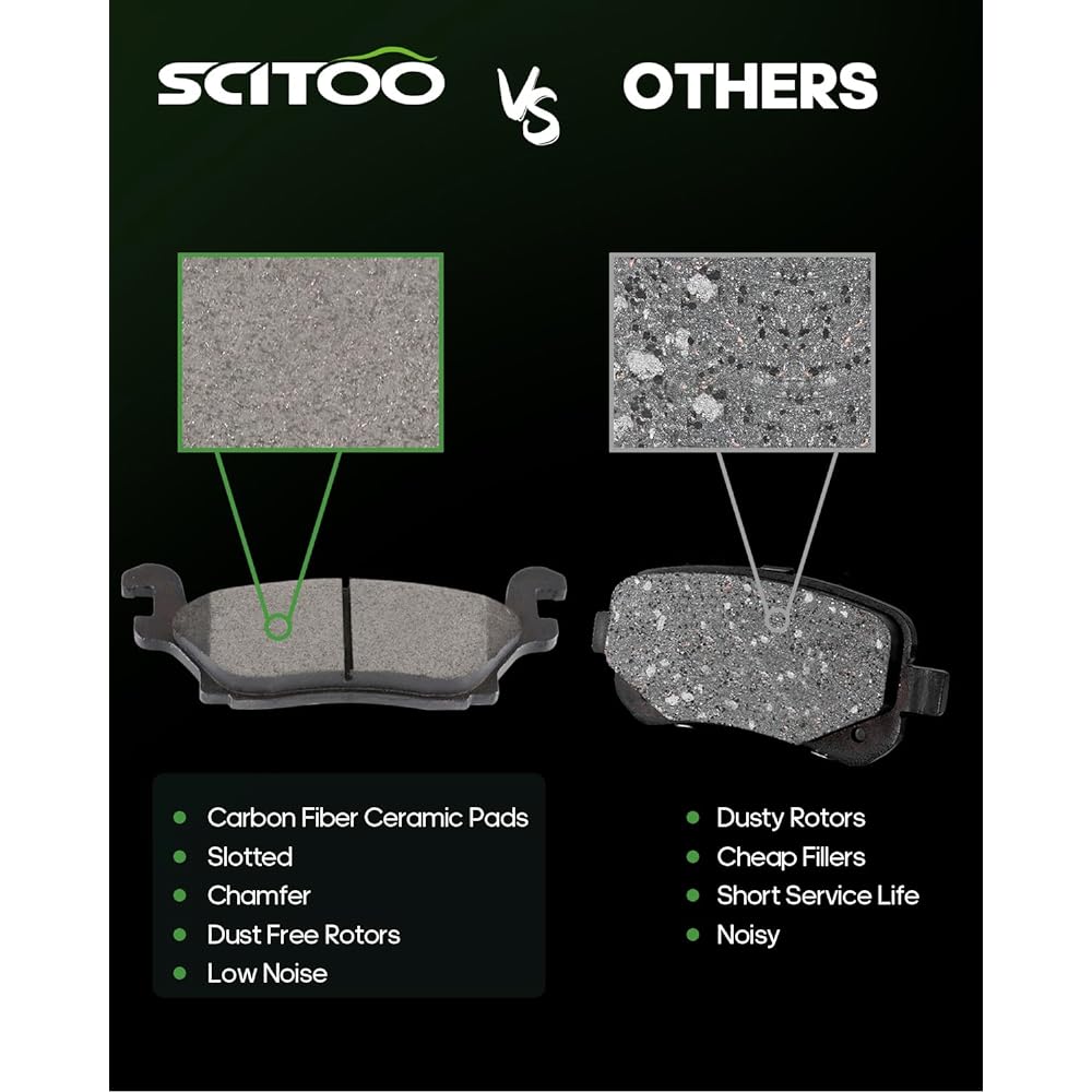 Scitoo Ceramic Frontoria Disc Brake Pad Set 2006-2010 Hummer H3 2009-2010 Hummer H3T