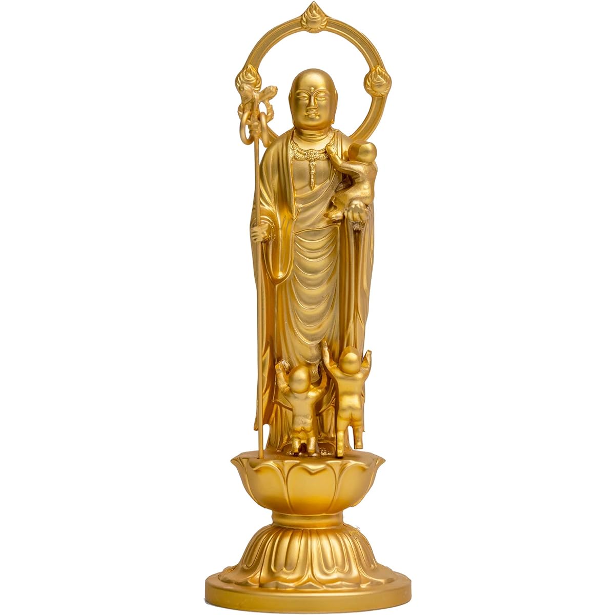 Buddha statue Koyasu Jizo Bodhisattva 10.5cm (gold plated/24K gold) Buddhist sculptor: Hideun Makita Original model _ "Prayer for safe childbirth, guardian deity for raising children, Mizuko no Yoi" Takaoka copperware (Koyasujizobosatsu S)