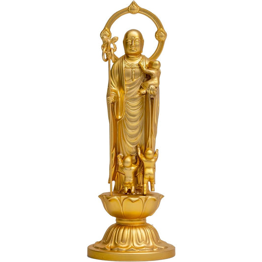Buddha statue Koyasu Jizo Bodhisattva 10.5cm (gold plated/24K gold) Buddhist sculptor: Hideun Makita Original model _ "Prayer for safe childbirth, guardian deity for raising children, Mizuko no Yoi" Takaoka copperware (Koyasujizobosatsu S)